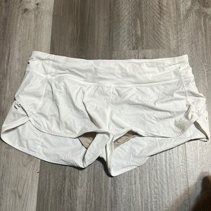 Size 10 white lululemon shorts speed up